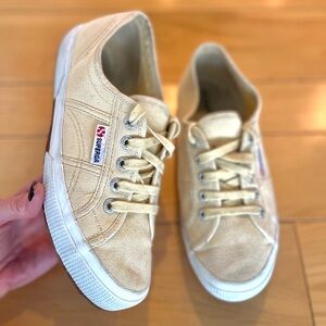Superga Yellow Canvas SNEAKERS WOMEN SIZE 7.5 Interior Size Label